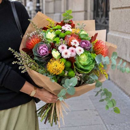 Ramo con flores de otoño en Barcelona