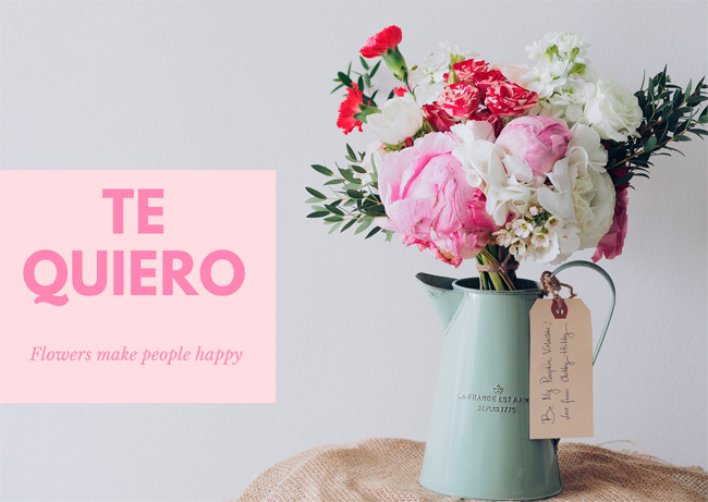 tarjeta te quiero flores