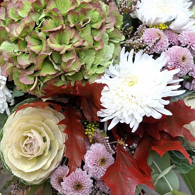 Ramo de Otoño con hortensia "Brujas" 3 Ramos de flores con tonos de otoño